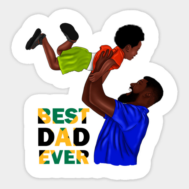 Best Dad Ever, Jamaican Dad and Son, Jamaica Flag Colors Magnet by logiamerch