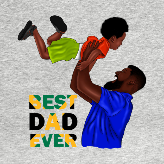 Best Dad Ever, Jamaican Dad and Son, Jamaica Flag Colors by logiamerch