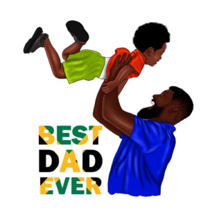 Best Dad Ever, Jamaican Dad and Son, Jamaica Flag Colors T-Shirt