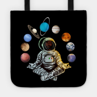 Astronaut, African Man, Meditating Surrounded by Planets Tote