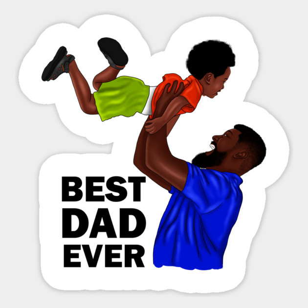 Best Dad Ever, African Dad and Son, Father and Child Magnet by logiamerch