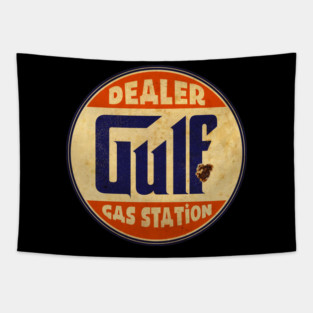 Old Gas Pumps Tapestry