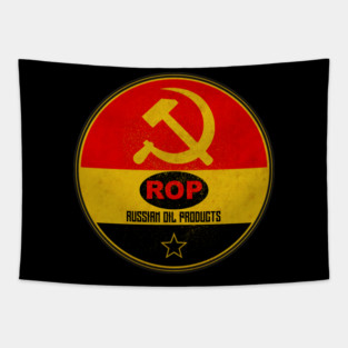 Russian Gasoline Motor Oil Tapestry