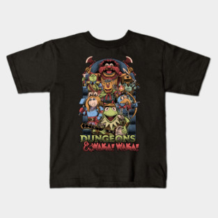 Dungeons and Waka! Waka! - Puppet RPG Parody Kids T-Shirt