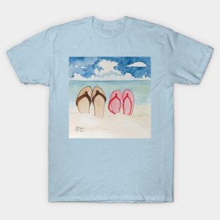 Flip flops off at the beach T-Shirt