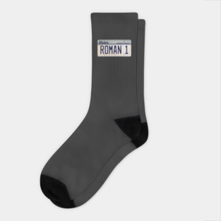 ROMAN 1 - vintage Illinois license plate Socks