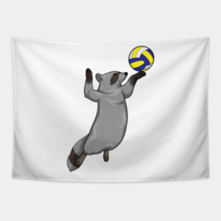 Raccoon Volleyball player Volleyball Tapestry