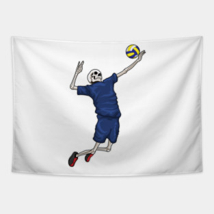 Skeleton Volleyball Tapestry
