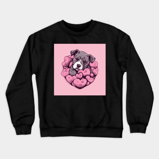 Staffy Love Crewneck Sweatshirt by Enchanted Reverie
