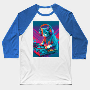DJ Cat party Baseball T-Shirt