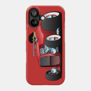 Highboy hot rod red roadster Phone Case