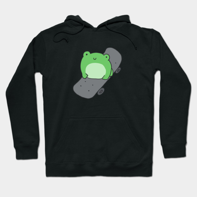 Cute Frog on Skateboard, Kawaii Cottagecore Aesthetic Frog, Skating Cartoon  Lover Hoodie