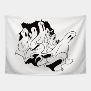 Cartoon Ghosts Tapestry