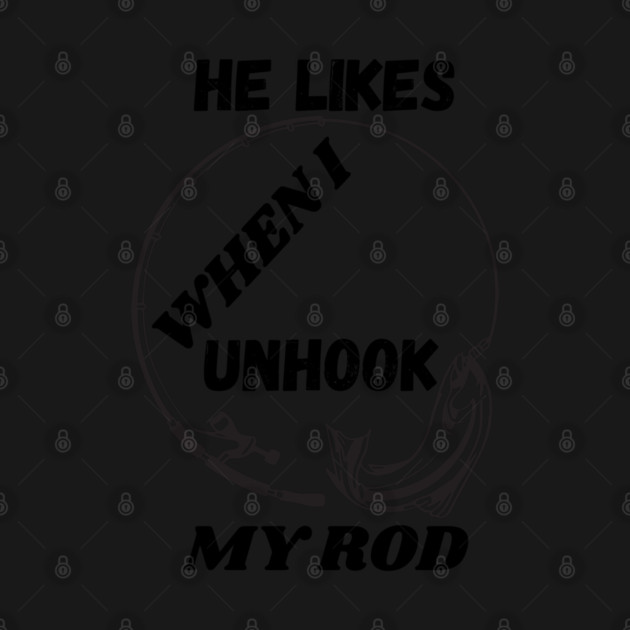 Minimalist Fishing Rod and Fish Line Art Design for Anglers, Outdoor Lovers, & Innuendo by WarFX Designs