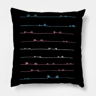 frog lines in trans colors Pillow
