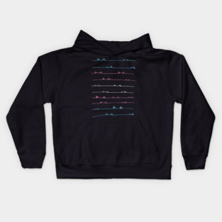 frog lines in trans colors Kids Hoodie