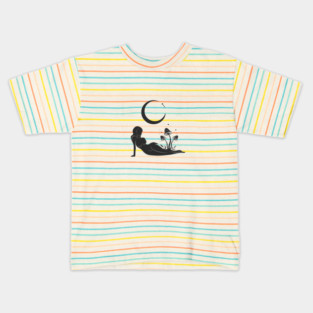 Mushroom Moon Woman Kids T-Shirt
