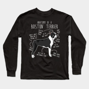 Boston Terrier Dog Anatomy Long Sleeve T-Shirt
