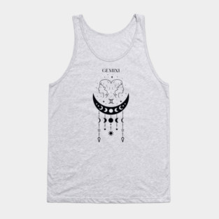 Gemini | star sign; zodiac; astrology; horoscope; sign; gemini woman; birthday; gift; twins; symbol; June; May; moon; stars; Tank Top