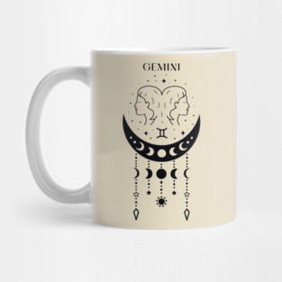 Gemini | star sign; zodiac; astrology; horoscope; sign; gemini woman; birthday; gift; twins; symbol; June; May; moon; stars; Mug