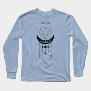 Gemini | star sign; zodiac; astrology; horoscope; sign; gemini woman; birthday; gift; twins; symbol; June; May; moon; stars; Long Sleeve T-Shirt