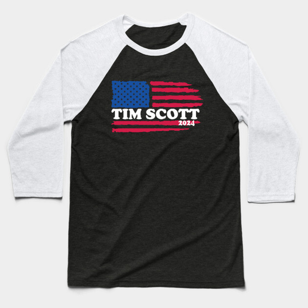 Tim Scott For President 2024 Baseball T-Shirt by The WYLD Tribe