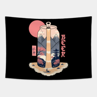 Beer japanese landscape Tapestry