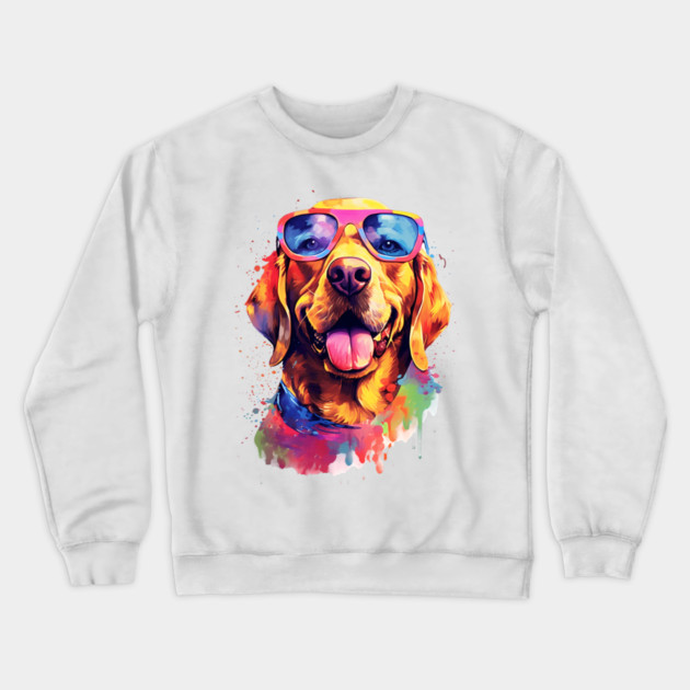 Dog with sunglasses Crewneck Sweatshirt by megaphone