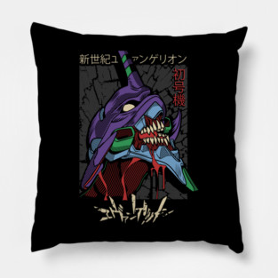Blood-Stained Fury: Eva Unit 01 - Neon Genesis Evangelion Design Pillow