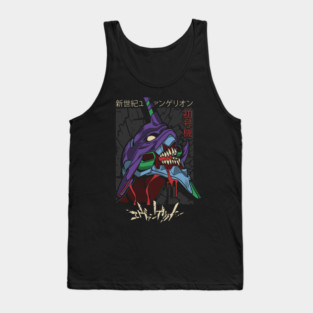 Blood-Stained Fury: Eva Unit 01 - Neon Genesis Evangelion Design Tank Top