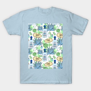 Blue Agave Tequila Pattern T-Shirt