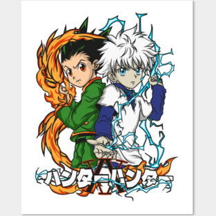 Dynamic Duo: Gon and Killua - Hunter x Hunter Design Posters and Art