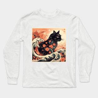 Neko Kuro Ukiyo Long Sleeve T-Shirt