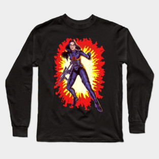 Baroness GI Joe toy art card Long Sleeve T-Shirt
