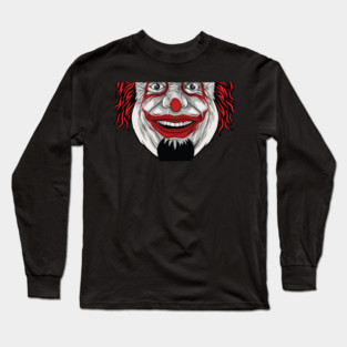 Creepy Clown Mask, Face Covering Long Sleeve T-Shirt