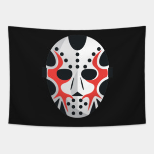 Hockey Goalie, Mask, Sports, Design, Artwork, Vector, Graphic Tapestry
