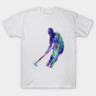 Field Hockey Player Watercolor T-Shirt