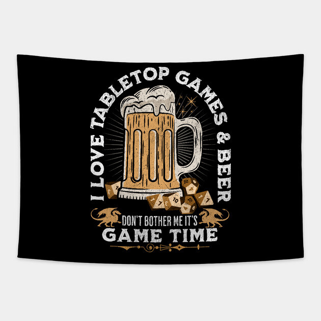 I love Tabletop Games and Beer Distressed Look. Tapestry by Joaddo