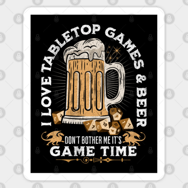 I love Tabletop Games and Beer Distressed Look. Sticker by Joaddo