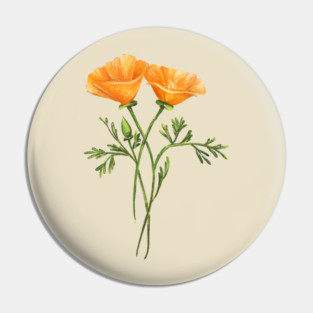 California Poppy Pin