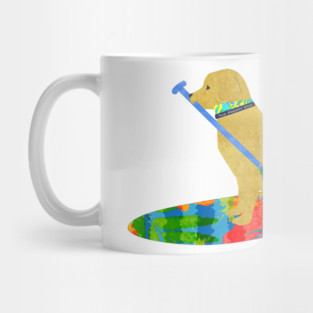 Stand Up Paddle Board Preppy Yellow Lab Mug