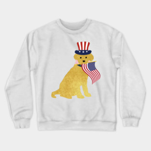 Preppy Patriotic Yellow Lab Crewneck Sweatshirt