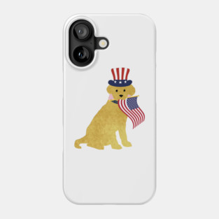 Preppy Patriotic Yellow Lab Phone Case