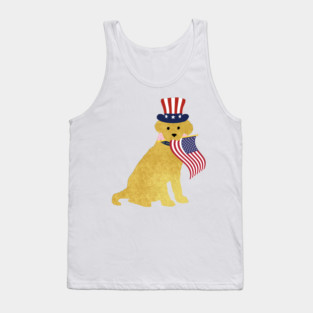Preppy Patriotic Yellow Lab Tank Top