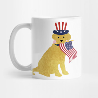 Preppy Patriotic Yellow Lab Mug