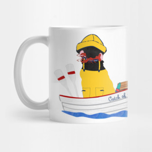 Preppy Black Lab Lobsterman Aboard The Catch of the Day Mug