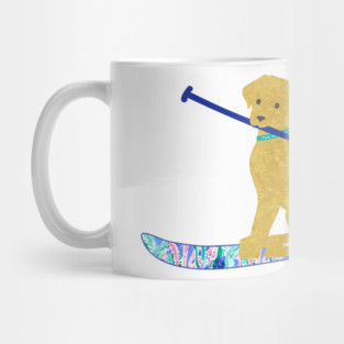 SUP Preppy Golden Retriever - Lilly Inspired Stand Up Paddle Board Mug
