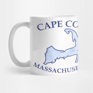 Preppy Vintage Blue Cape Cod Massachusetts Map Mug
