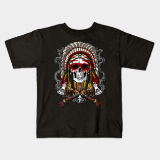 Native American Chief Skull Kids T-Shirt