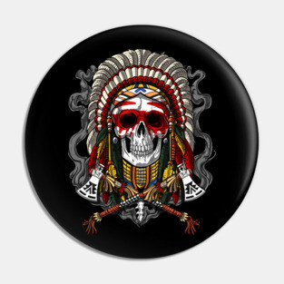 Native American Chief Skull Pin